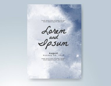 Elle boyanmış suluboya düğün davetiyesi şablonu