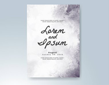 Elle boyanmış suluboya düğün davetiyesi şablonu