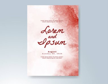 Elle boyanmış suluboya düğün davetiyesi şablonu