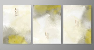 Parlak renkli vektör suluboya arkaplan seti. Randevunuz, kartpostalınız, afişiniz, logonuz için tasarım. 