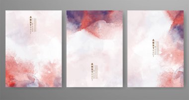 Parlak renkli vektör suluboya arkaplan seti. Randevunuz, kartpostalınız, afişiniz, logonuz için tasarım. 
