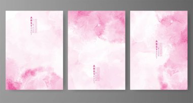 Parlak renkli vektör suluboya arkaplan seti. Randevunuz, kartpostalınız, afişiniz, logonuz için tasarım. 