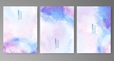 Parlak renkli vektör suluboya arkaplan seti. Randevunuz, kartpostalınız, afişiniz, logonuz için tasarım. 