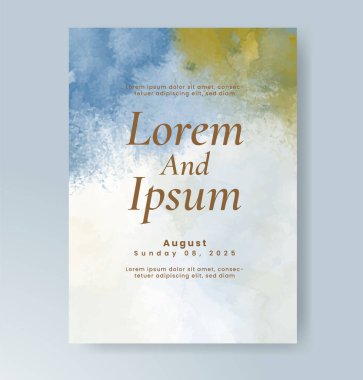 Soyut arkaplanlı düğün davetiyesi