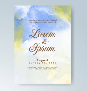 Soyut arkaplanlı düğün davetiyesi