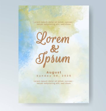 Soyut arkaplanlı düğün davetiyesi