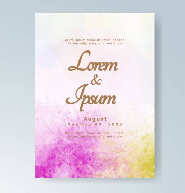 Soyut arkaplanlı düğün davetiyesi