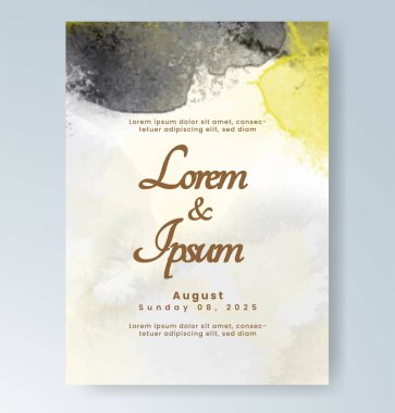 Soyut arkaplanlı düğün davetiyesi