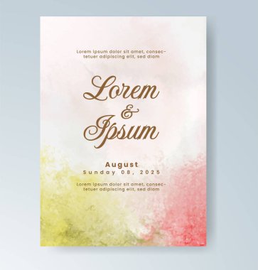 Soyut arkaplanlı düğün davetiyesi