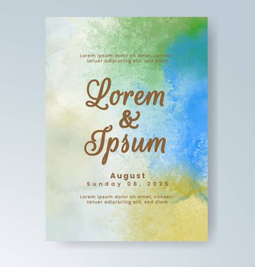 Soyut arkaplanlı düğün davetiyesi