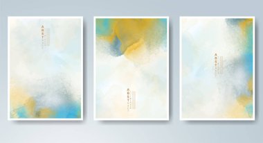 Parlak renkli vektör suluboya arkaplan seti. Randevunuz, kartpostalınız, afişiniz, logonuz için tasarım. 