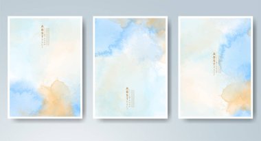 Parlak renkli vektör suluboya arkaplan seti. Randevunuz, kartpostalınız, afişiniz, logonuz için tasarım. 