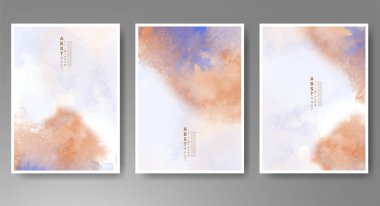 Parlak renkli vektör suluboya arkaplan seti. Randevunuz, kartpostalınız, afişiniz, logonuz için tasarım. 