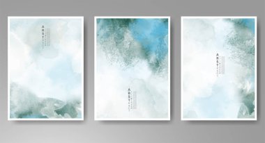 Parlak renkli vektör suluboya arkaplan seti. Randevunuz, kartpostalınız, afişiniz, logonuz için tasarım. 