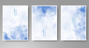 Parlak renkli vektör suluboya arkaplan seti. Randevunuz, kartpostalınız, afişiniz, logonuz için tasarım. 