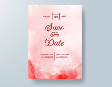 Suluboya düğün davetiyesi, davet için tasarım şablonu