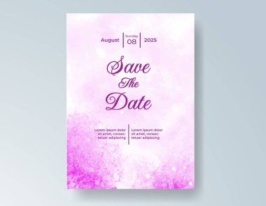 Suluboya düğün davetiyesi, davet için tasarım şablonu