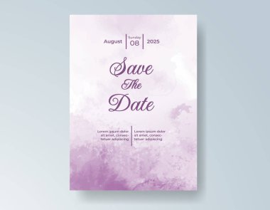 Suluboya düğün davetiyesi, davet için tasarım şablonu