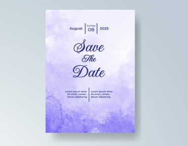 Suluboya düğün davetiyesi, davet için tasarım şablonu