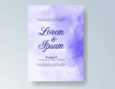 Suluboya düğün davetiyesi, davet için tasarım şablonu