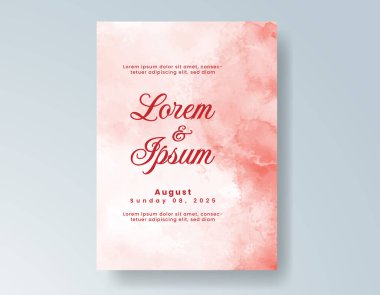 Suluboya düğün davetiyesi, davet için tasarım şablonu