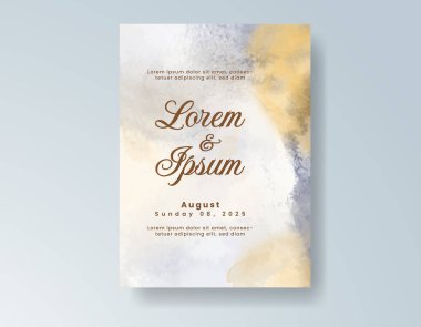 Suluboya düğün davetiyesi, davet için tasarım şablonu
