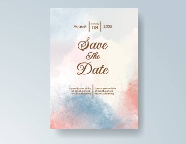 Suluboya düğün davetiyesi, davet için tasarım şablonu