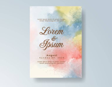 Suluboya düğün davetiyesi, davet için tasarım şablonu