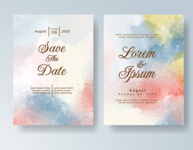 Suluboya düğün davetiyesi, davet için tasarım şablonu