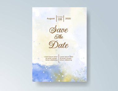 Suluboya düğün davetiyesi, davet için tasarım şablonu