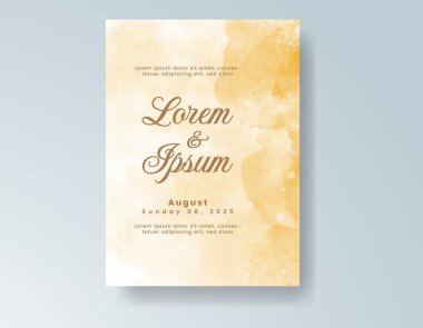 Suluboya düğün davetiyesi, davet için tasarım şablonu