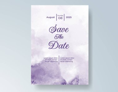 Suluboya düğün davetiyesi, davet için tasarım şablonu