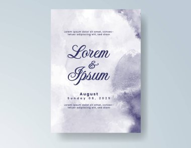 Suluboya düğün davetiyesi, davet için tasarım şablonu