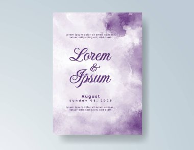 Suluboya düğün davetiyesi, davet için tasarım şablonu