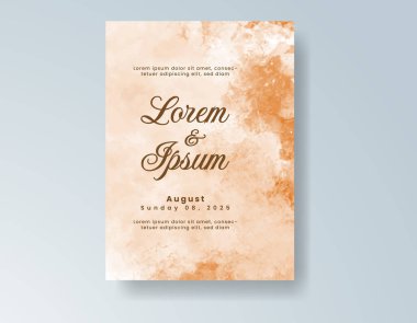 Suluboya düğün davetiyesi, davet için tasarım şablonu