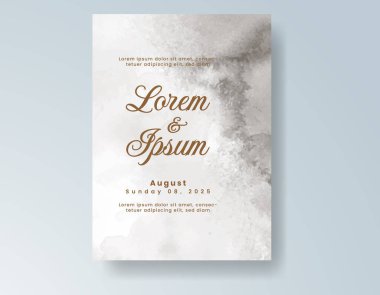 Suluboya düğün davetiyesi, davet için tasarım şablonu