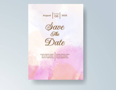 Suluboya düğün davetiyesi, davet için tasarım şablonu