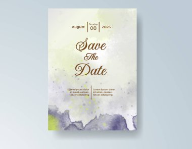 Suluboya düğün davetiyesi, davet için tasarım şablonu