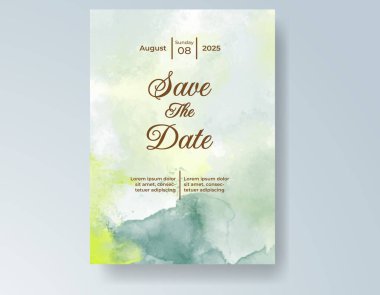 Suluboya düğün davetiyesi, davet için tasarım şablonu