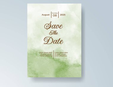 Suluboya düğün davetiyesi, davet için tasarım şablonu