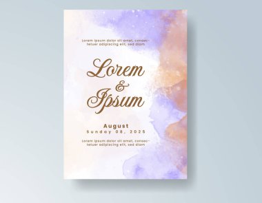 Suluboya düğün davetiyesi, davet için tasarım şablonu