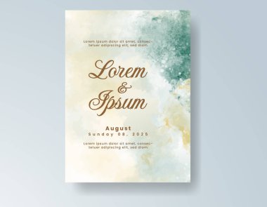 Suluboya düğün davetiyesi, davet için tasarım şablonu