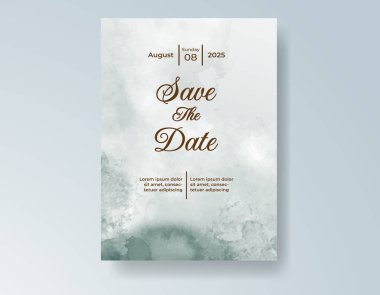 Suluboya düğün davetiyesi, davet için tasarım şablonu