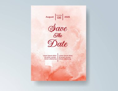 Suluboya düğün davetiyesi, davet için tasarım şablonu