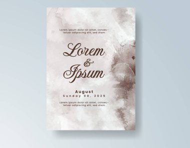 Suluboya düğün davetiyesi, davet için tasarım şablonu