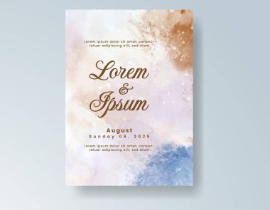 Suluboya düğün davetiyesi, davet için tasarım şablonu