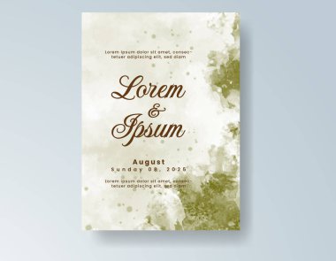 Suluboya düğün davetiyesi, davet için tasarım şablonu