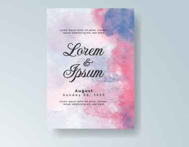 Suluboya düğün davetiyesi, davet için tasarım şablonu