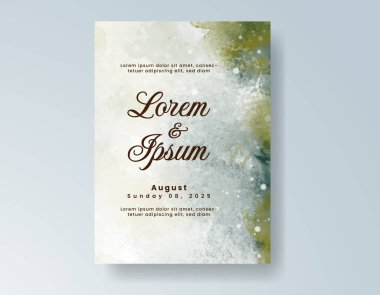 Suluboya düğün davetiyesi, davet için tasarım şablonu