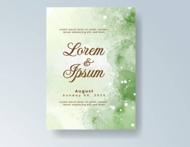 Suluboya düğün davetiyesi, davet için tasarım şablonu